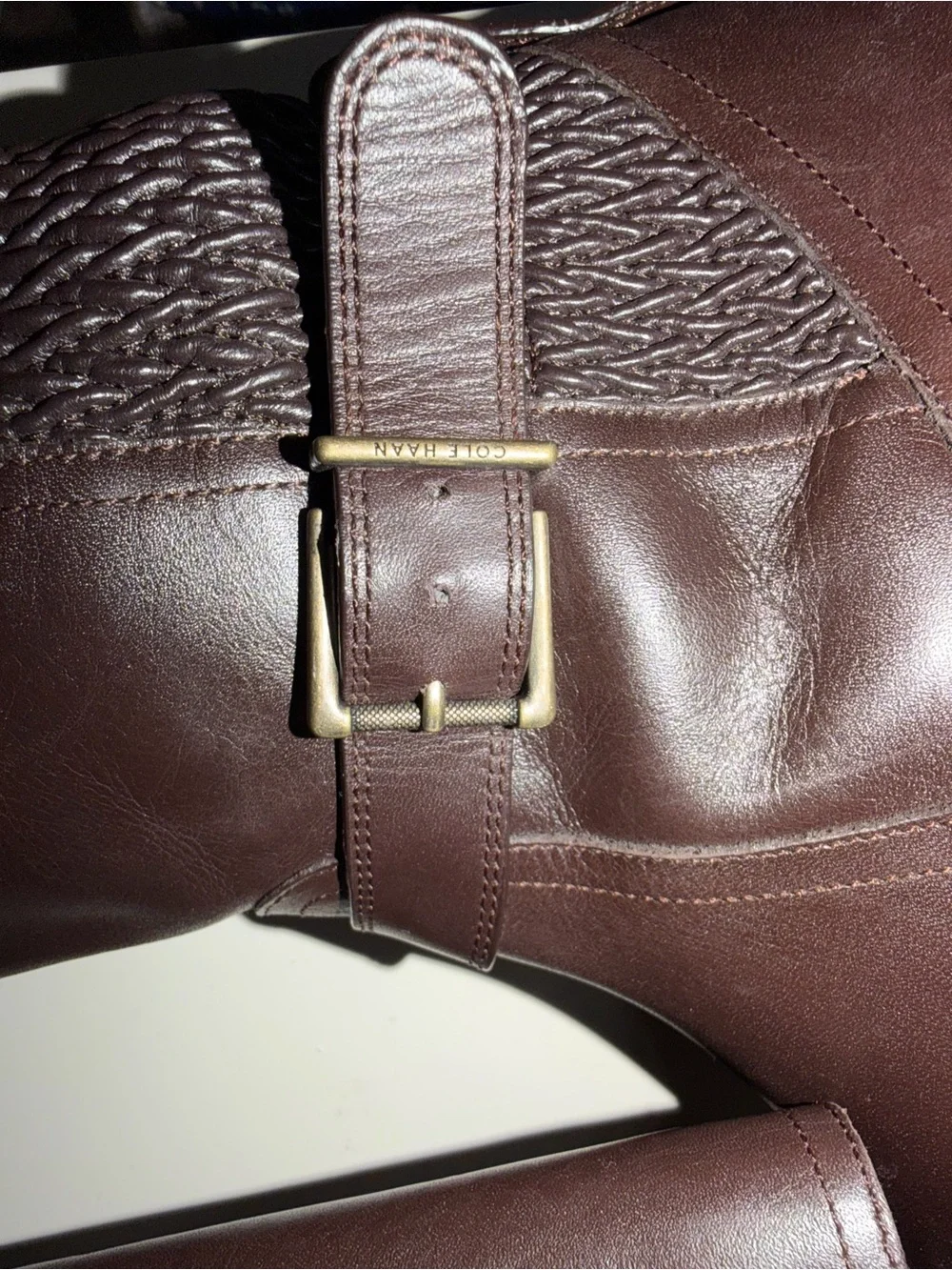 Cole Haan Clover Stretch Side Buckle Tall Riding Boots - Dark Brown. Sz 8.5B